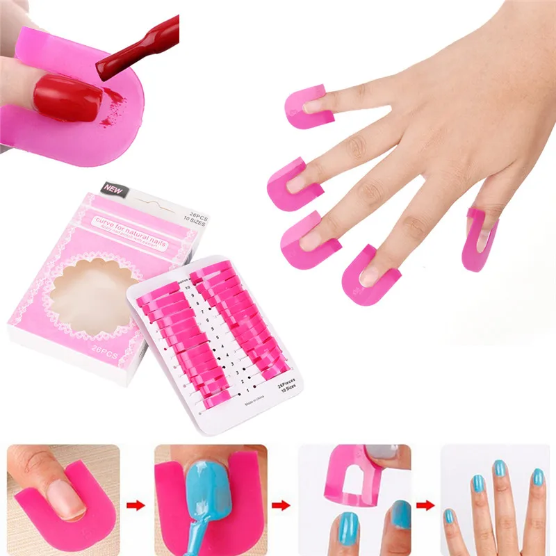 26 teile/los Salon Maniküre kreative Nail Art Protector Politur Formen für UV-Gel/Lack/Mantel & Französisch Tipps profession ell heiß