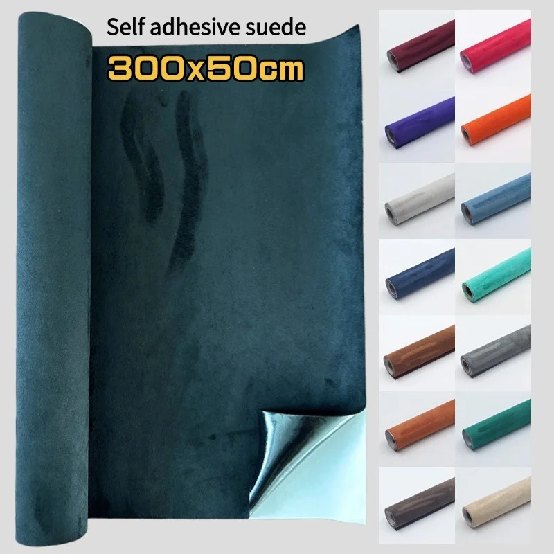 Premium Quality Velvet Suede Fabric Wrap Stickers 300X50CM Self Adhesive Suede Patch Repair Leathers for Car Interior Ceiling