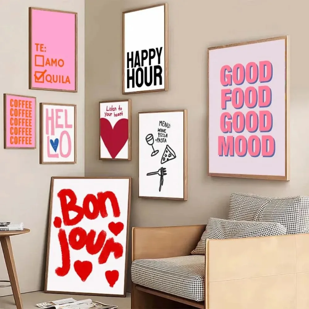 Fashion Girls Typography Word Quote Posters Prints Food Coffee Canvas Painting Aesthetic Wall Art Nordic For Home Office Decor
