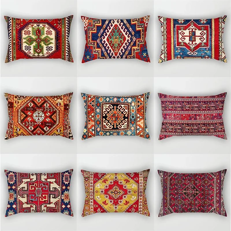 Ethnic Style Pattern Double Sided Pillowcase, Decorative Rectangular Cushion Cover for Sofa, Insert Not Included