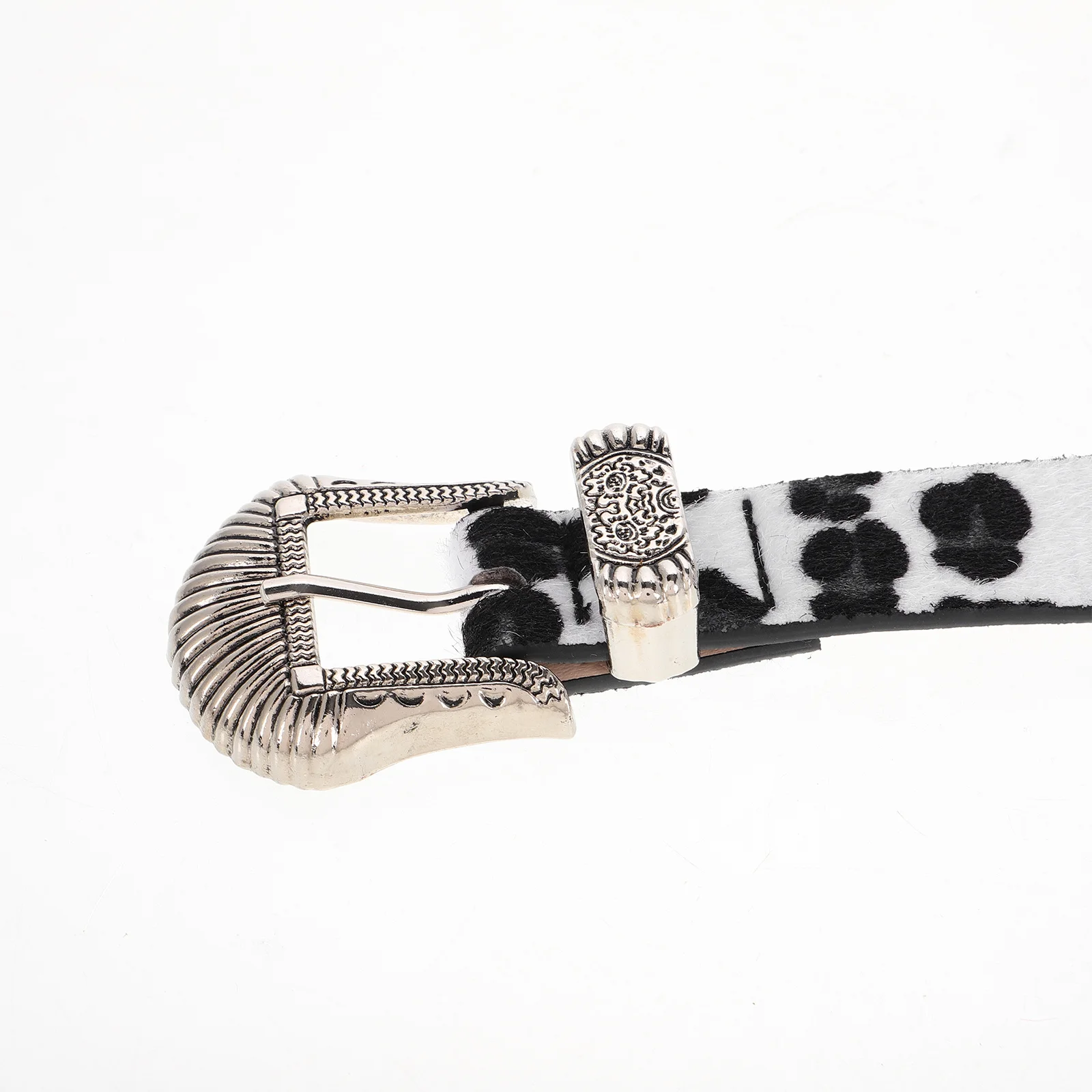 خمر نمط ليوبارد طباعة حزام فو العجل الشعر الغربية مشبك كبير مشبك راعية البقر حزام لفساتين الجينز الإناث موضة عادية