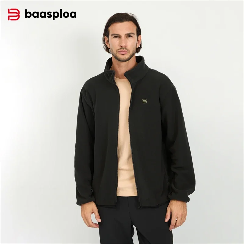 

Baasploa New Men Jacket Outdoor Climbing Trekking Waterproof 3-in-1 Hooded Jacket Male Casual Fleece Inner Liner Windproof Coats
