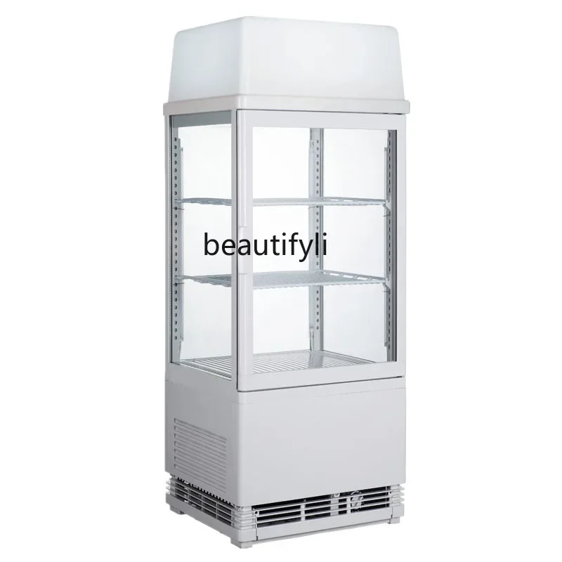 

A61 Four-sided transparent glass refrigerated display cabinet Commercial desktop vertical single door refrigerated cabinet Freez