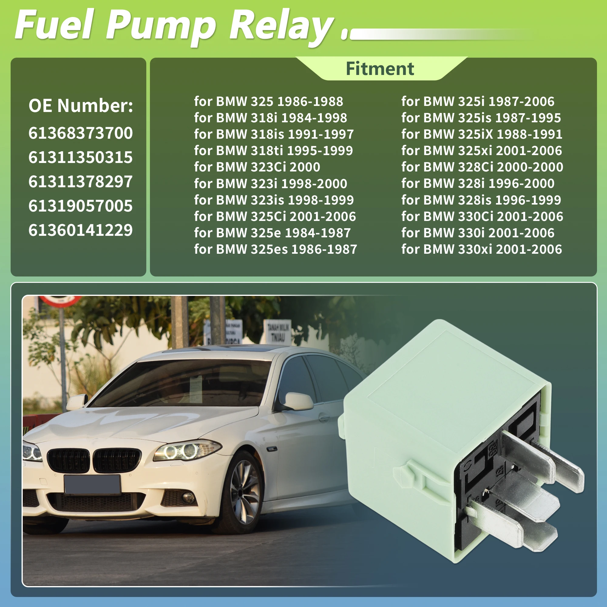 UXCELL 5 Pin Automotive Fuel Pump Relay for BMW 1 Series E81 E87 F20 F21 E88 E82 E30 E36 E46 E38 E39 E53 Z3 Horn Relay
