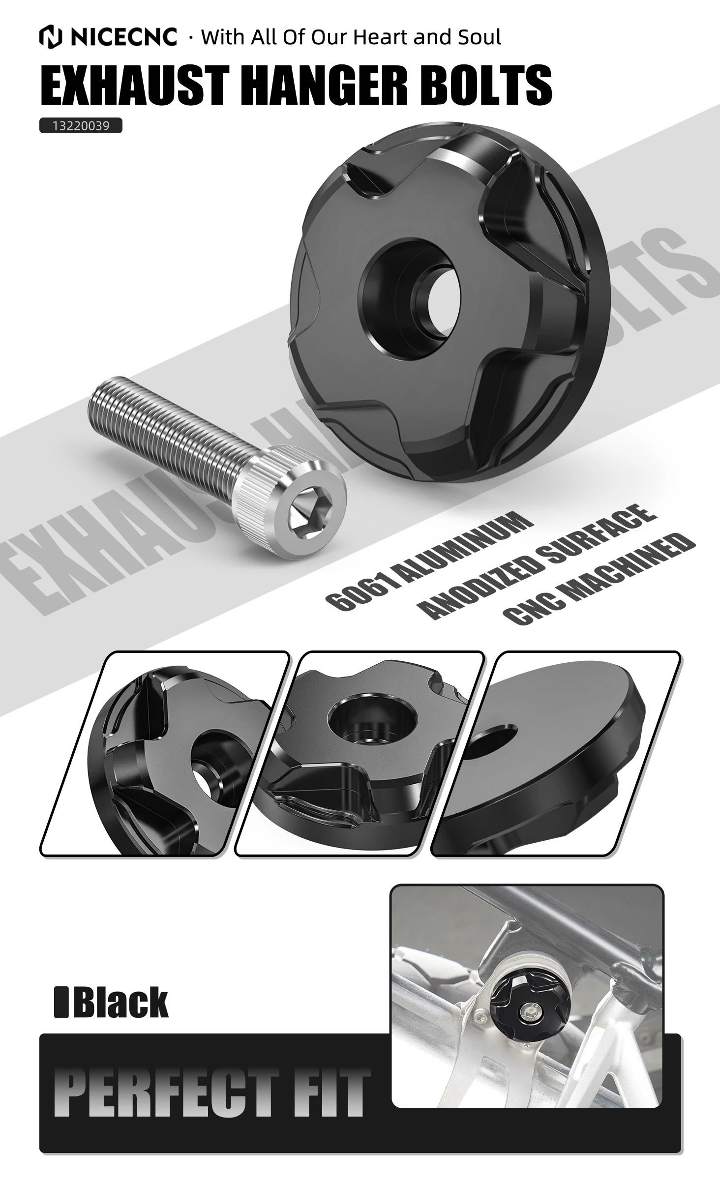 NICECNC Aluminium-Auspuffhalterungsbolzen für BMW R1250GS Adventure R 1250 GS R 1250 GS ADV 2024 2023 2022 2021 2020 2019 – Detail 6