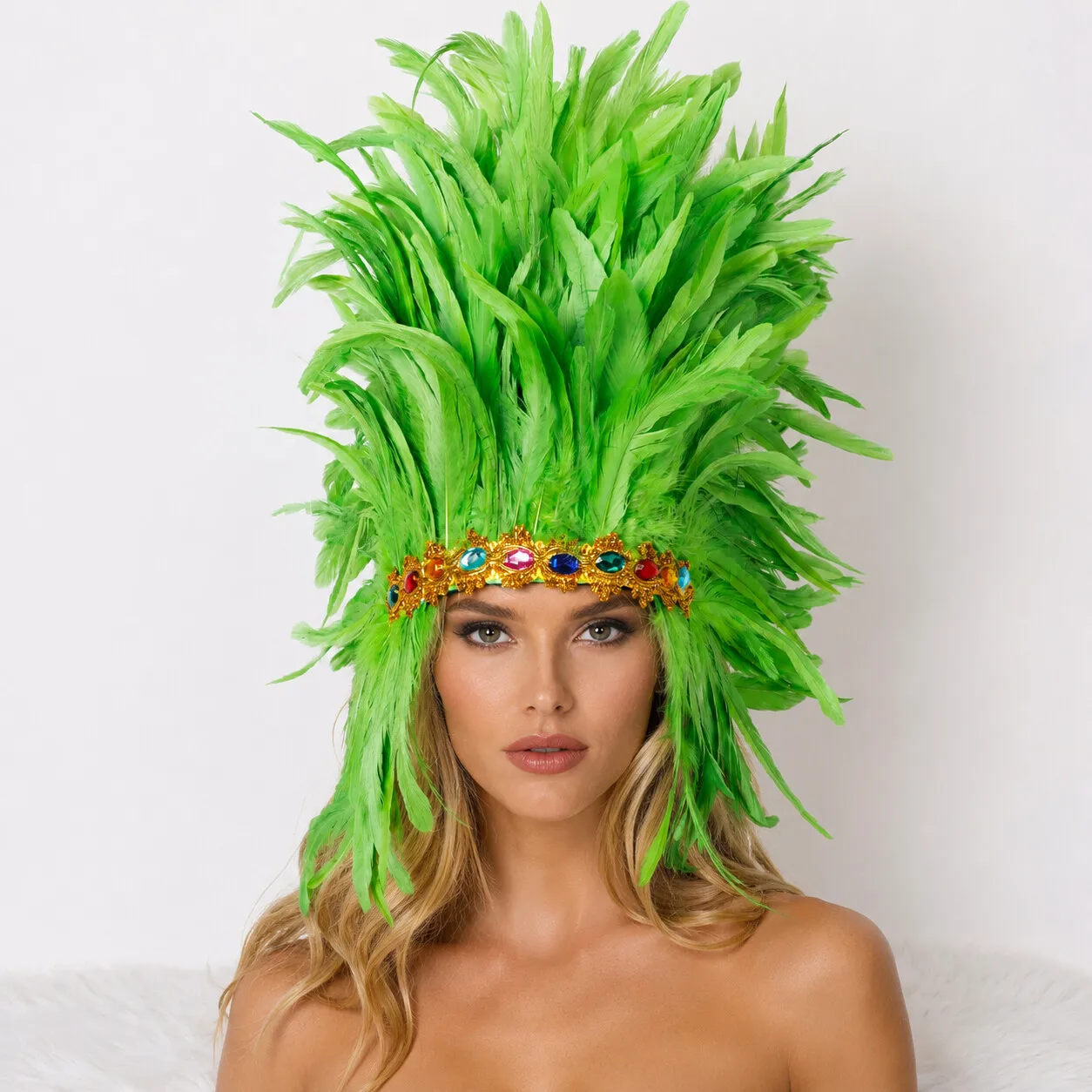 

Vintage-Inspired Halloween Headband with Feathers Rhinestones And Beaded Tassels for Carnival Party Costume Accessory