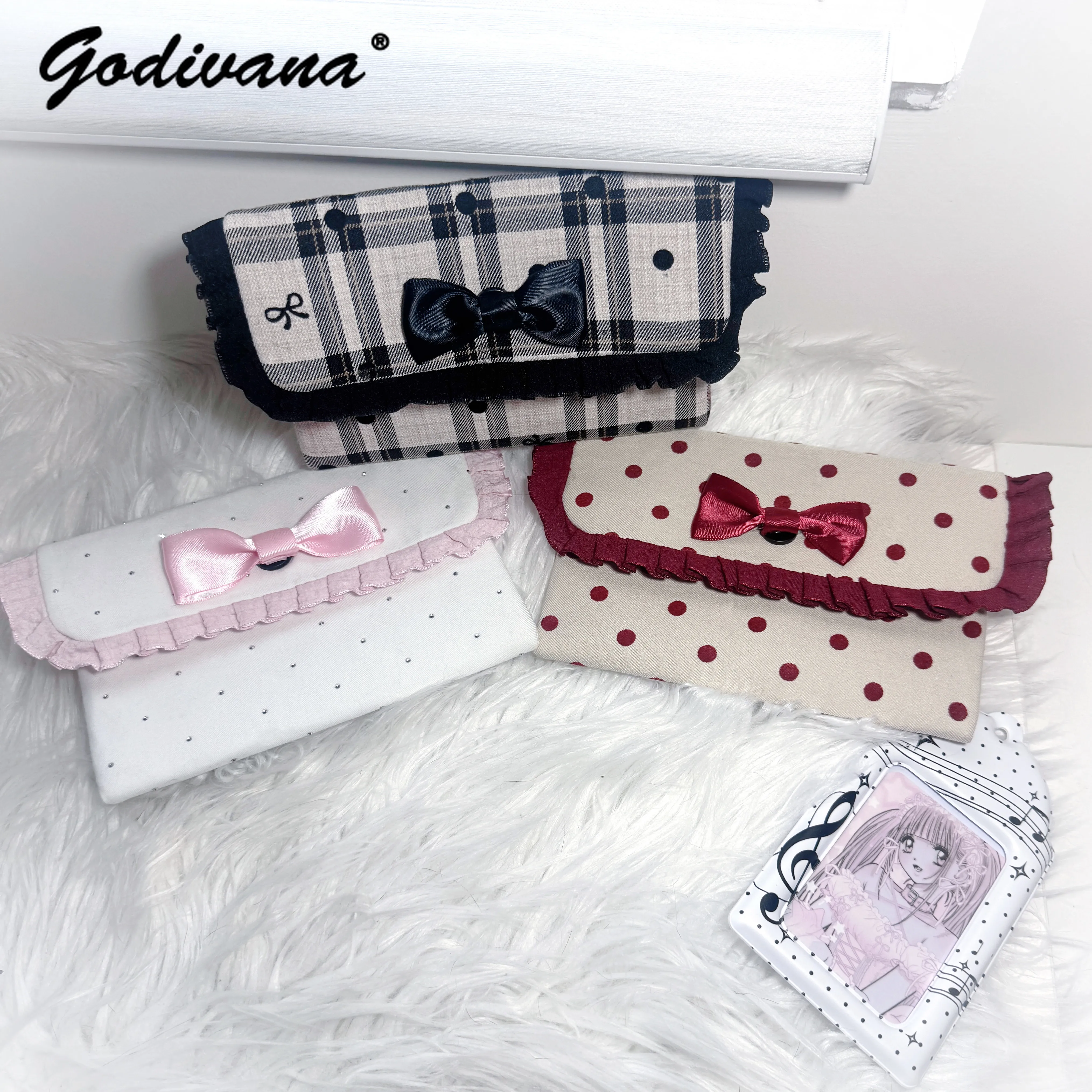 Japanese Mine‑Style Vintage Small Coin Purse Kawaii Girls Mini Clutch Wallet Y2K Retro Handheld Card Storage Pouch