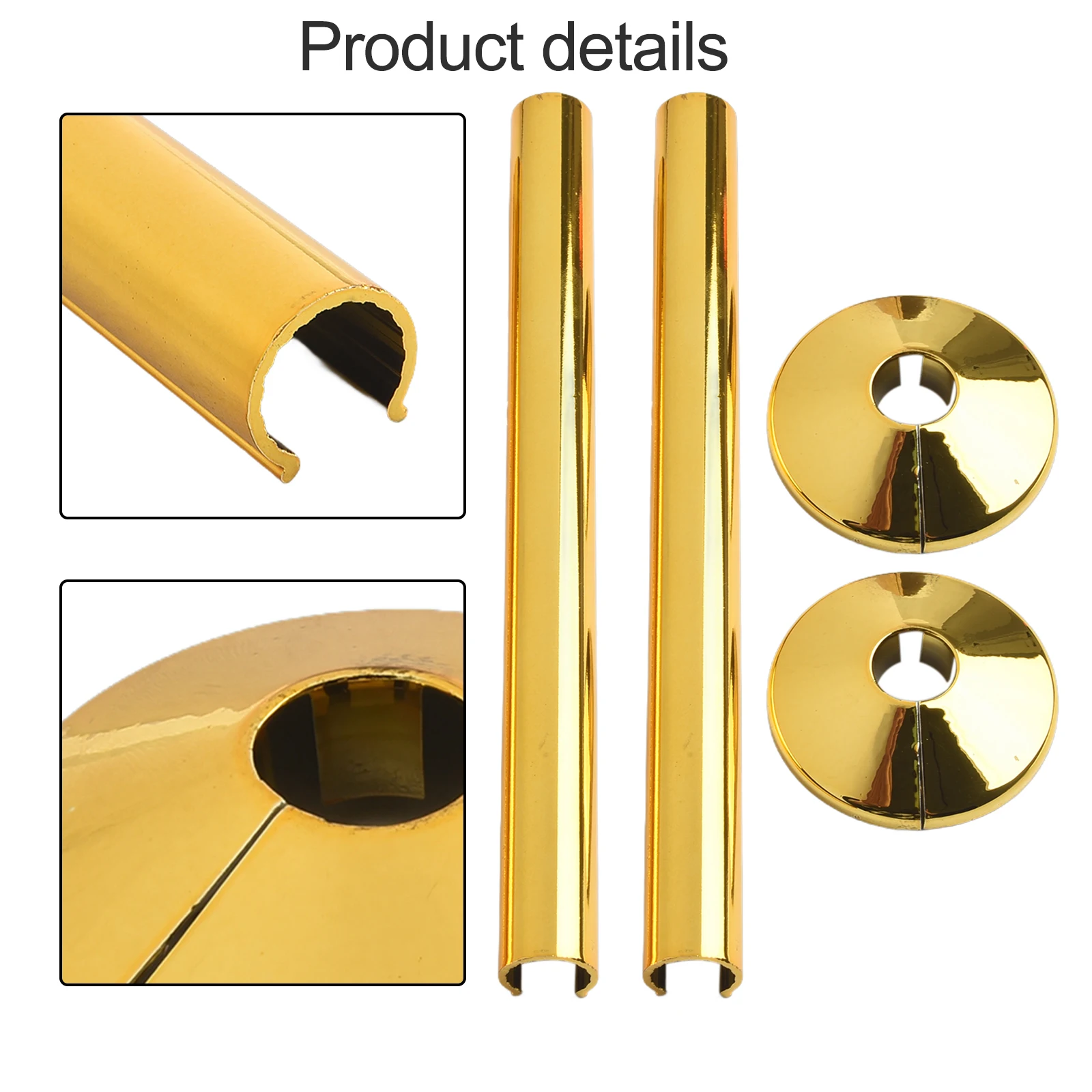 2pcs Radiator Pipe Covers 15mm For Black Collar Sleeve Fit Bathroom Pipes With Easy Snap-On Fit Heating Pipe Decorative Ring