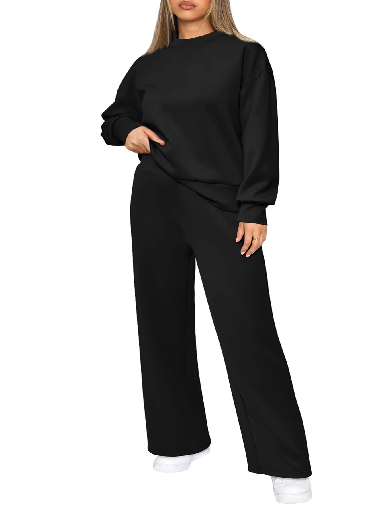 New autumn and winter 2024 women's plus size casual pants made of retro and versatile knitted fabric