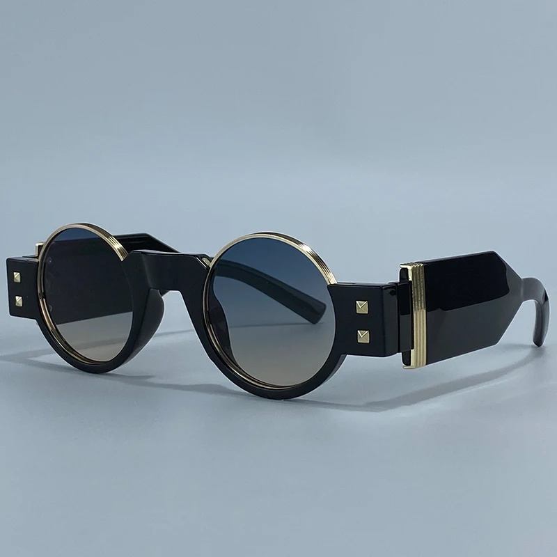 Kleine Runde Steampunk-Sonnenbrille für Herren 2026 Luxusmarke Y2K Punk Sonnenbrillen für Männer Retro Fahrbrille UV400 Schutz – Detail 12