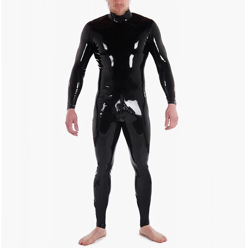 Neck Entry Latex Catsuit Men and Women Latex Unisex With Crotch Zipper Only Party Wear Jumpsuit Customize Latex Suit