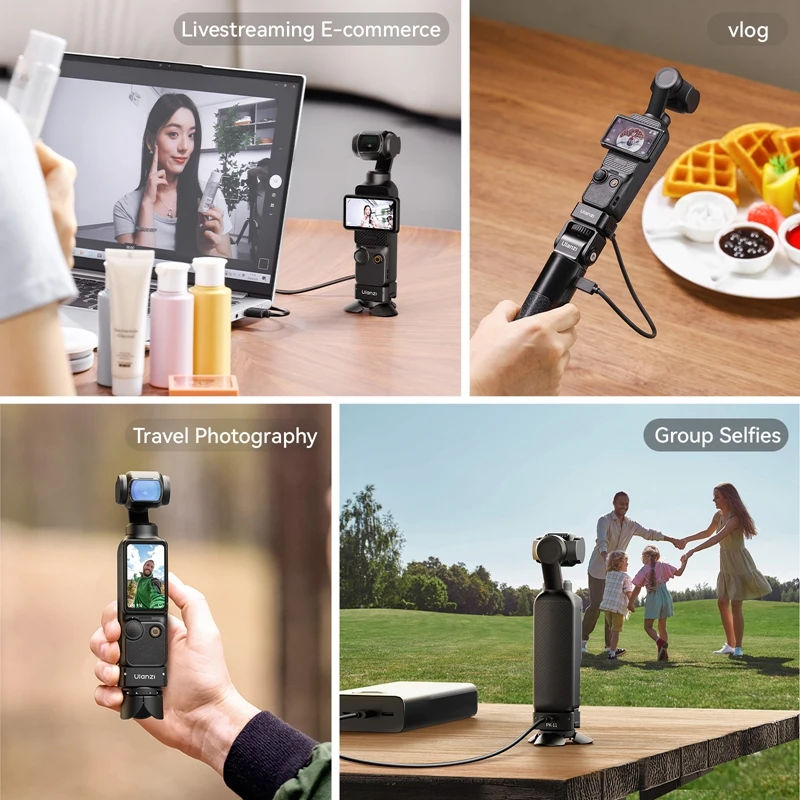 Ulanzi PK-08 | PK-11 Pocket 3 Mini kit treppiede costruito per DJI Osmo Pocket 3 per la registrazione video Vlog da viaggio