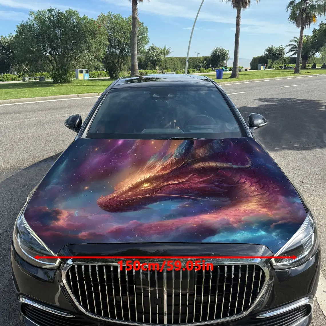 The dragon hidden in the clouds Car hood packaging sticker, PVC material, self-adhesive waterproof, anti-slip paint, car exterio