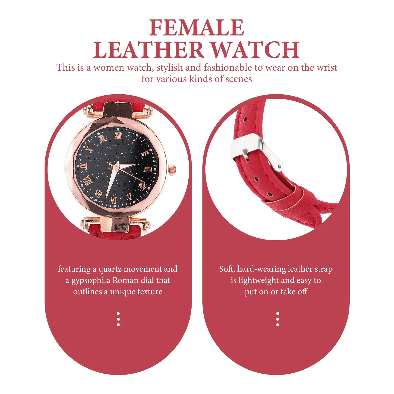 

Roman Dial Watch Women Watch Strap Stainless Steel Glass Women Wristwatch Fashionable Lightweight Gift