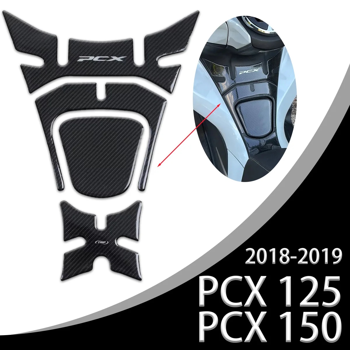 3D Carbon Fiber Resin Gel Fuel Tank Pad Stickers Motorcycles Accessories Decals For PCX 125 150 PCX125 PCX150 2018-2019 Year