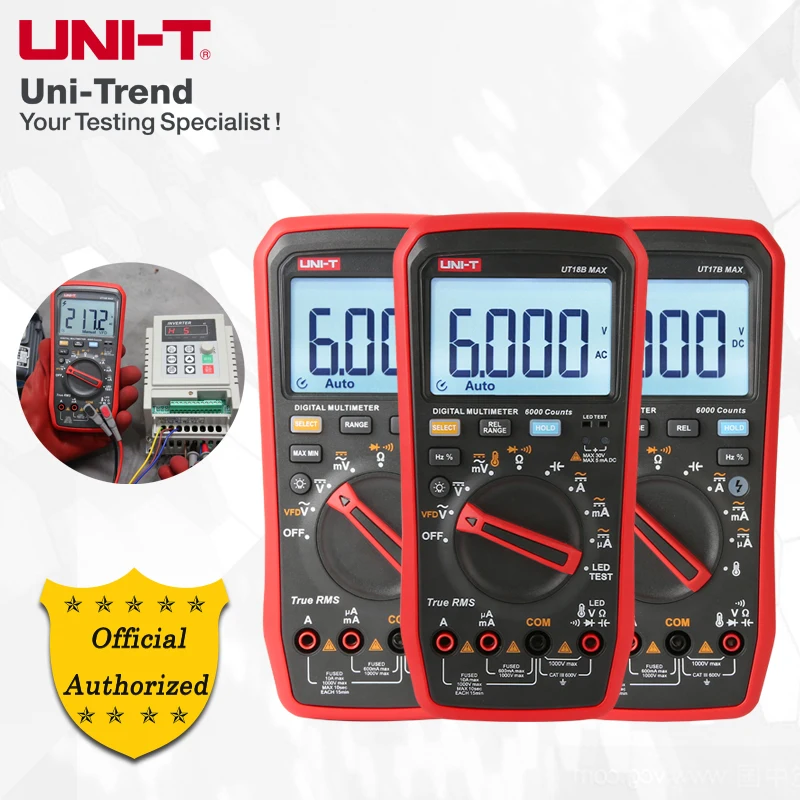 UNI-T UT15B Max/UT17B Max/UT18B Max True RMS Digital Multimeters; VFD Low pass filter/Full function false detection protection