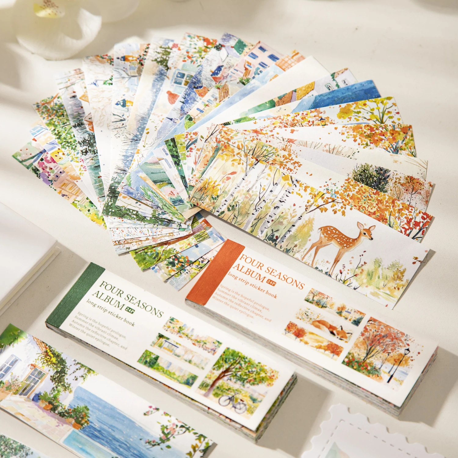 Four Season Album Series Vintage Plant Snow Sea Travel Landscape Sticker Book Creative DIY Journal Material Collage Stationery
