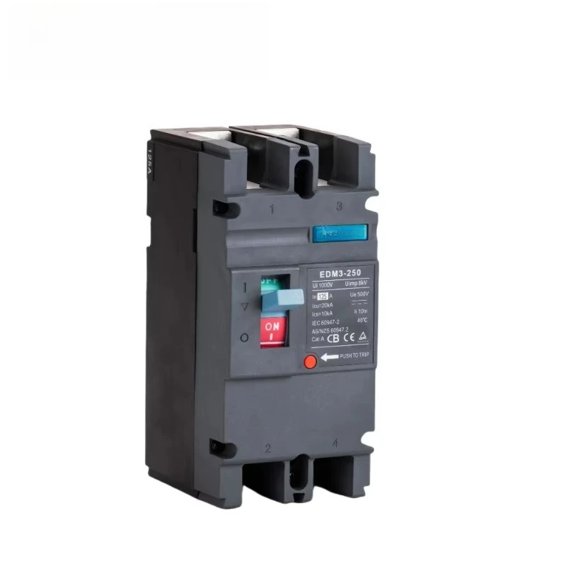 DC MCCB 250A Solar Molded Case Circuit Breaker Overload Protection Switch Protector Battery Photovoltaic System Protector