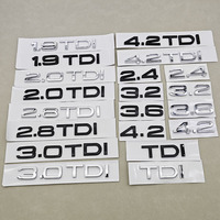 3D ABS Car Logo 1.9 2.0 2.8 3.0 4.2 TDI 3.6 Sticker Trunk Emblem Rear Badge For Audi  A3 A4 A5 A6 A7 A8 Q3 Q5 Q7 Q8 Accessroies