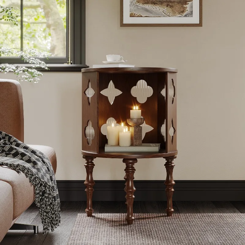 French medieval living room side few small apartment sofa corner few American solid wood bedside table all solid wood storage sm