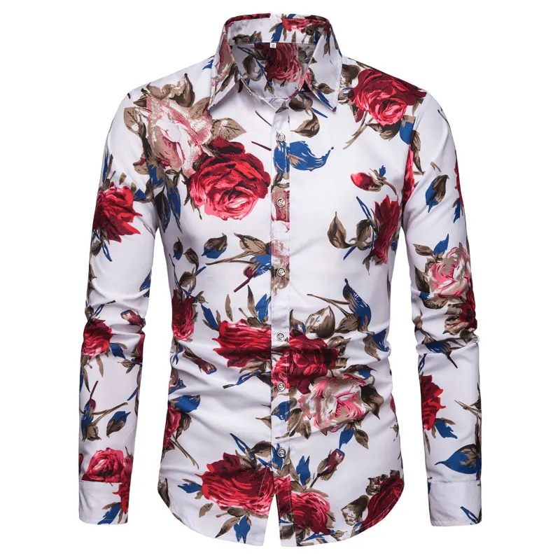 2023 Foreign Trade Men\'s Long sleeved Printed Leisure Four Seasons Casual Cardigan Shirt