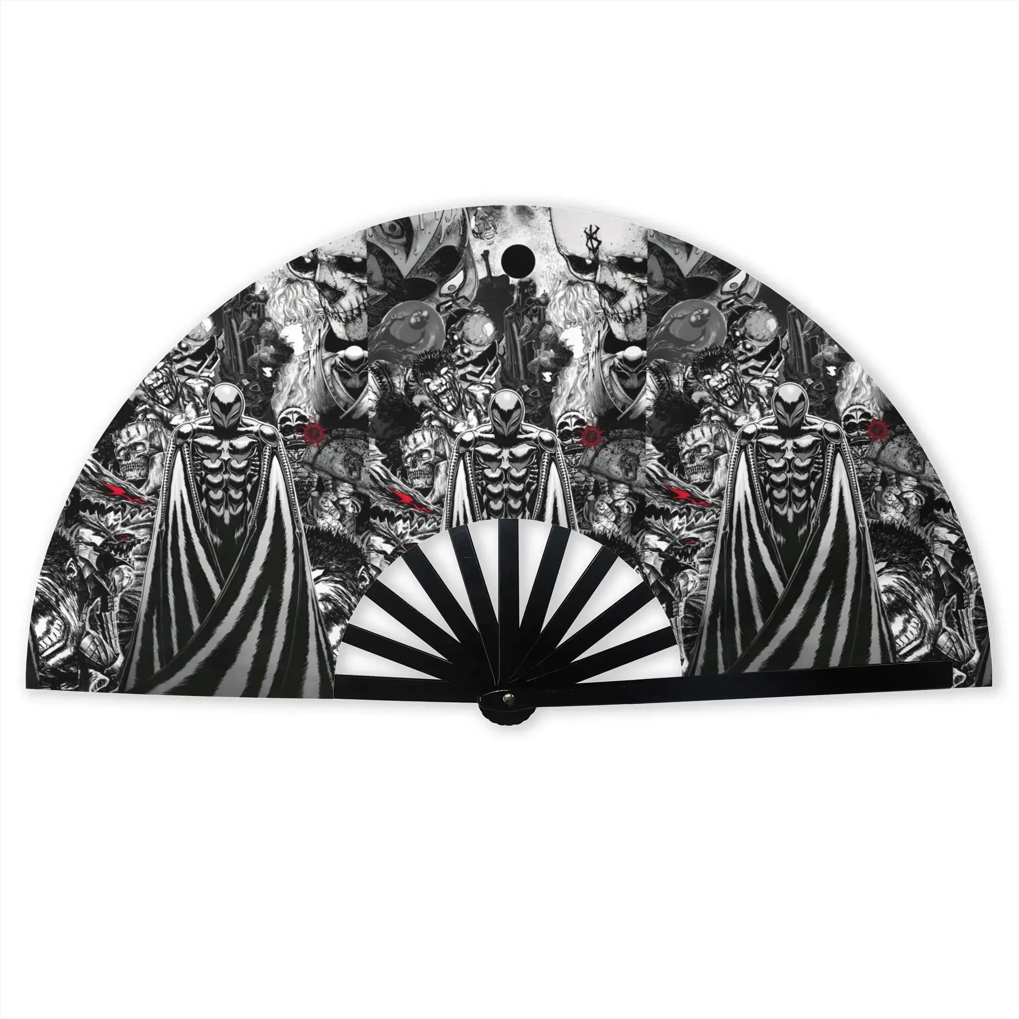 Classic Anime B-Bereserks Stylish Hand Fan Men Printed Polyester Fan Vintage Costume Prop Folding Fans For Sports Events Gift