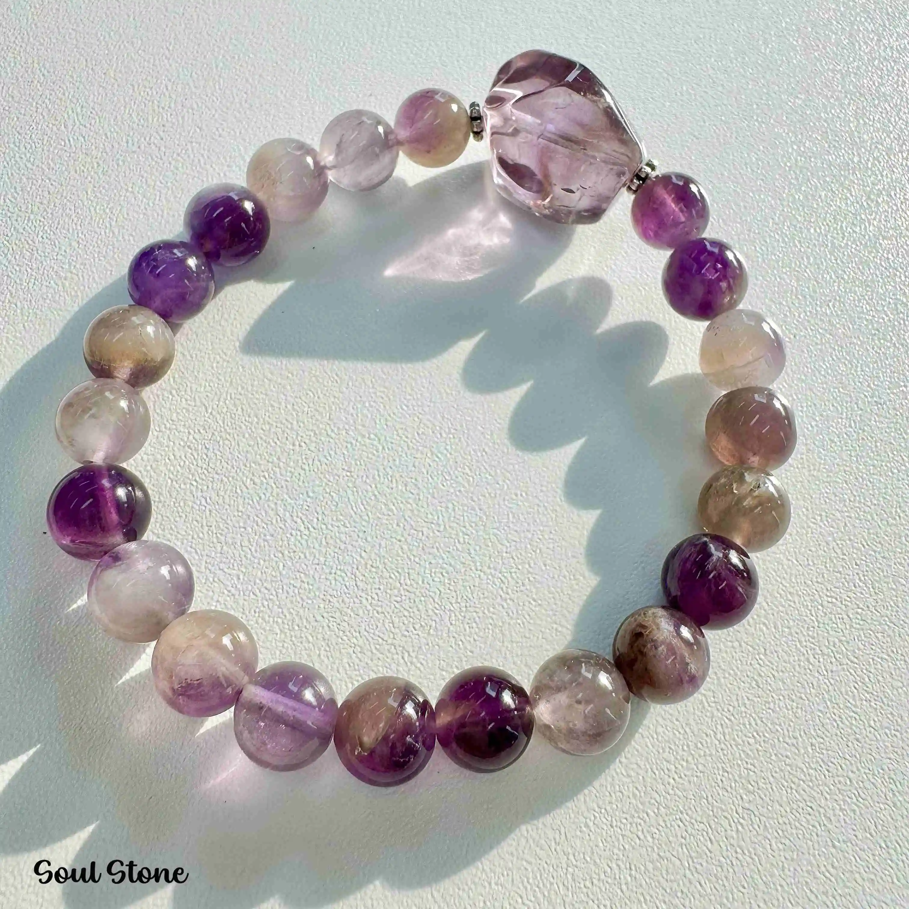 Soul Stone Aurora Quartz & Raw Amethyst Energy Crystals: For Creativity and Focus Healing Crystal｜Meditation Wellness