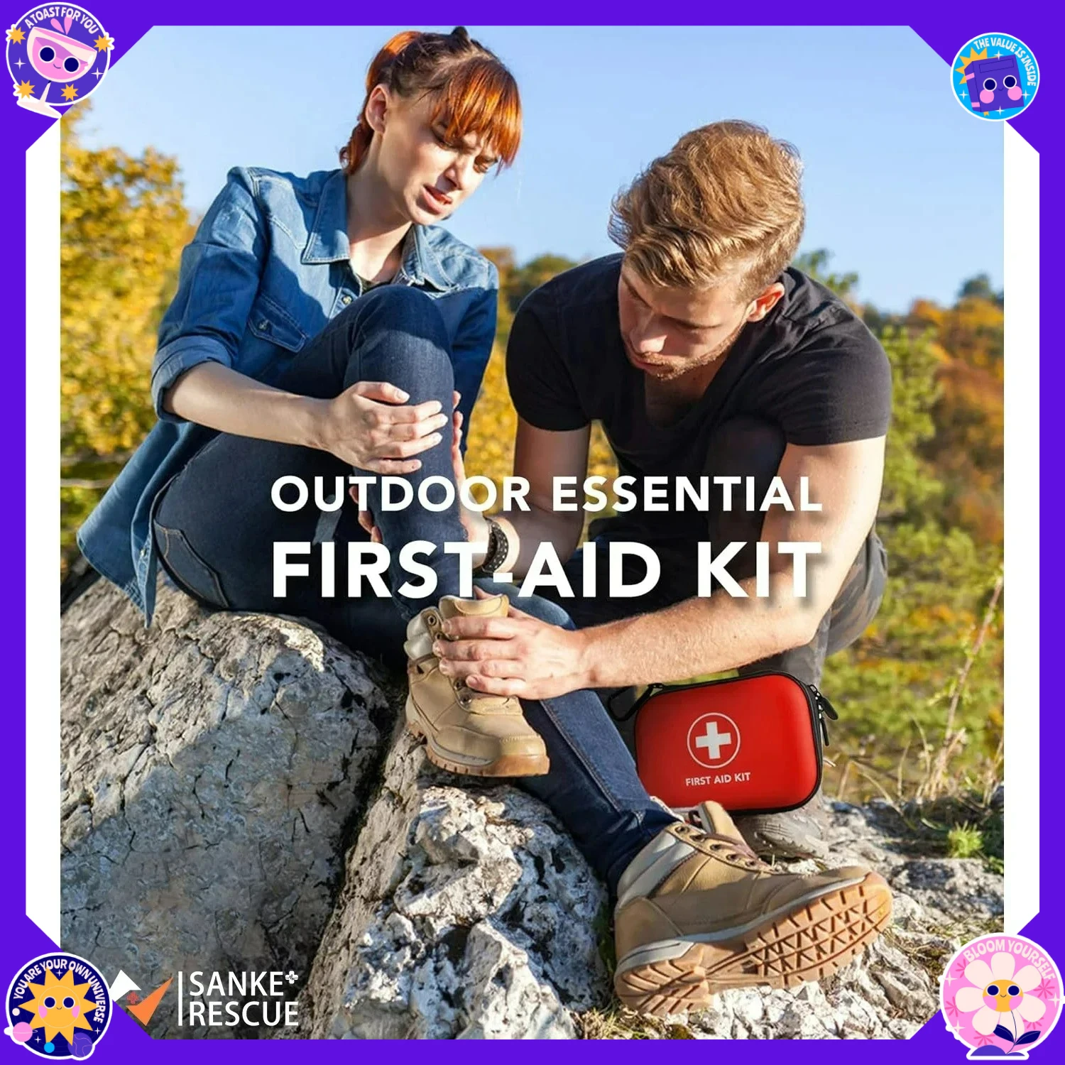 حقيبة تخزين الإسعافات الأولية الطبية الفارغة Sanke حقيبة صغيرة من البولي يوريثان EVA للمنزل والسفر في الهواء الطلق معدات التخييم والبقاء على قيد الحياة