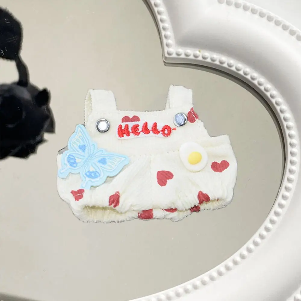 Kawaii Strap Pants 10cm Cotton Doll's Clothes DIY Dress Up Rabbit Idol Doll Clothes Brown Sandwich Cotton Doll Outfit