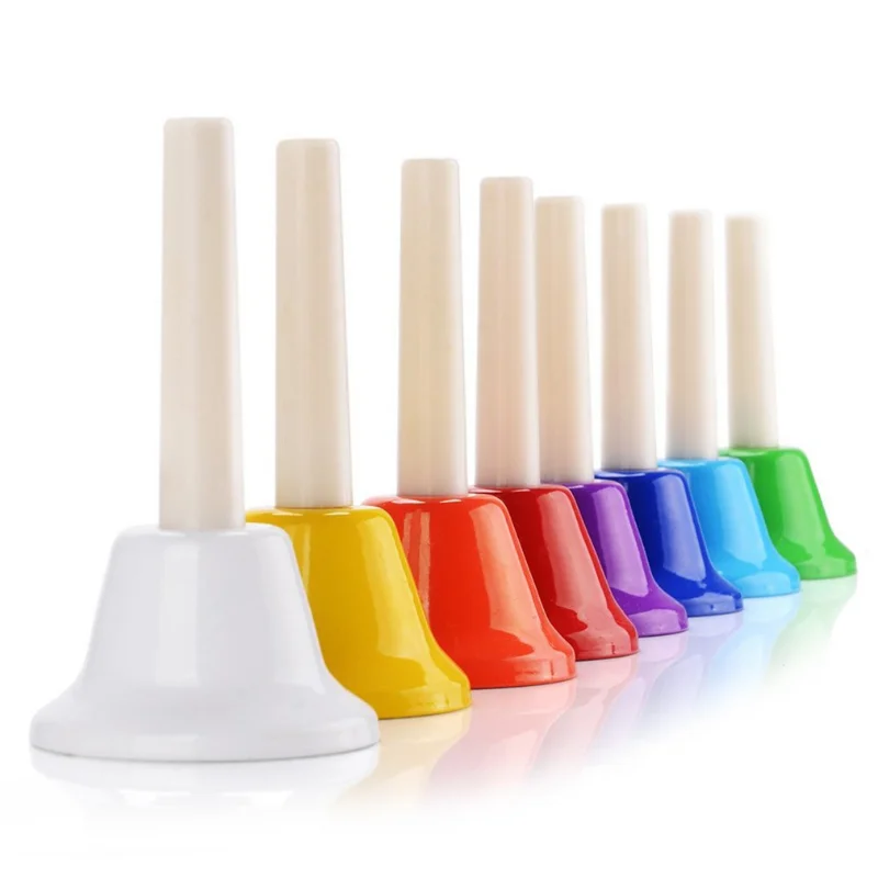 Orff 8 Notes Colorful Hand Bell Musical Instrument Set Musical Toy for Children Baby Early Education