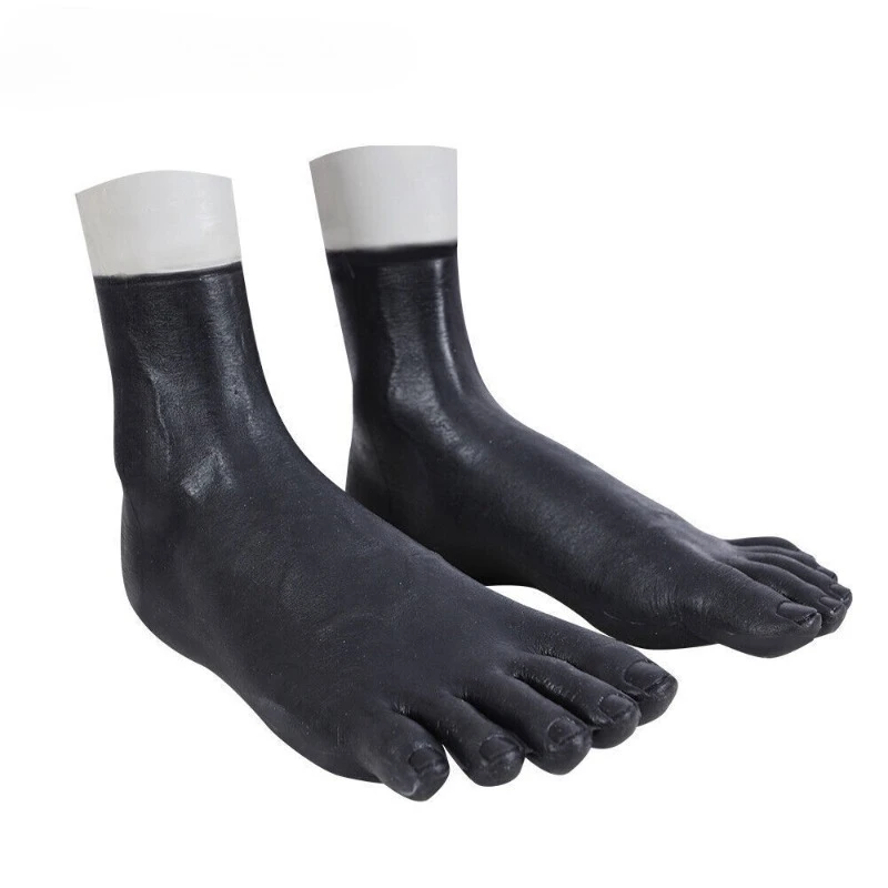 

Male Human Skin Silicone Black Feet Elastic Sock for Cosplay Costume