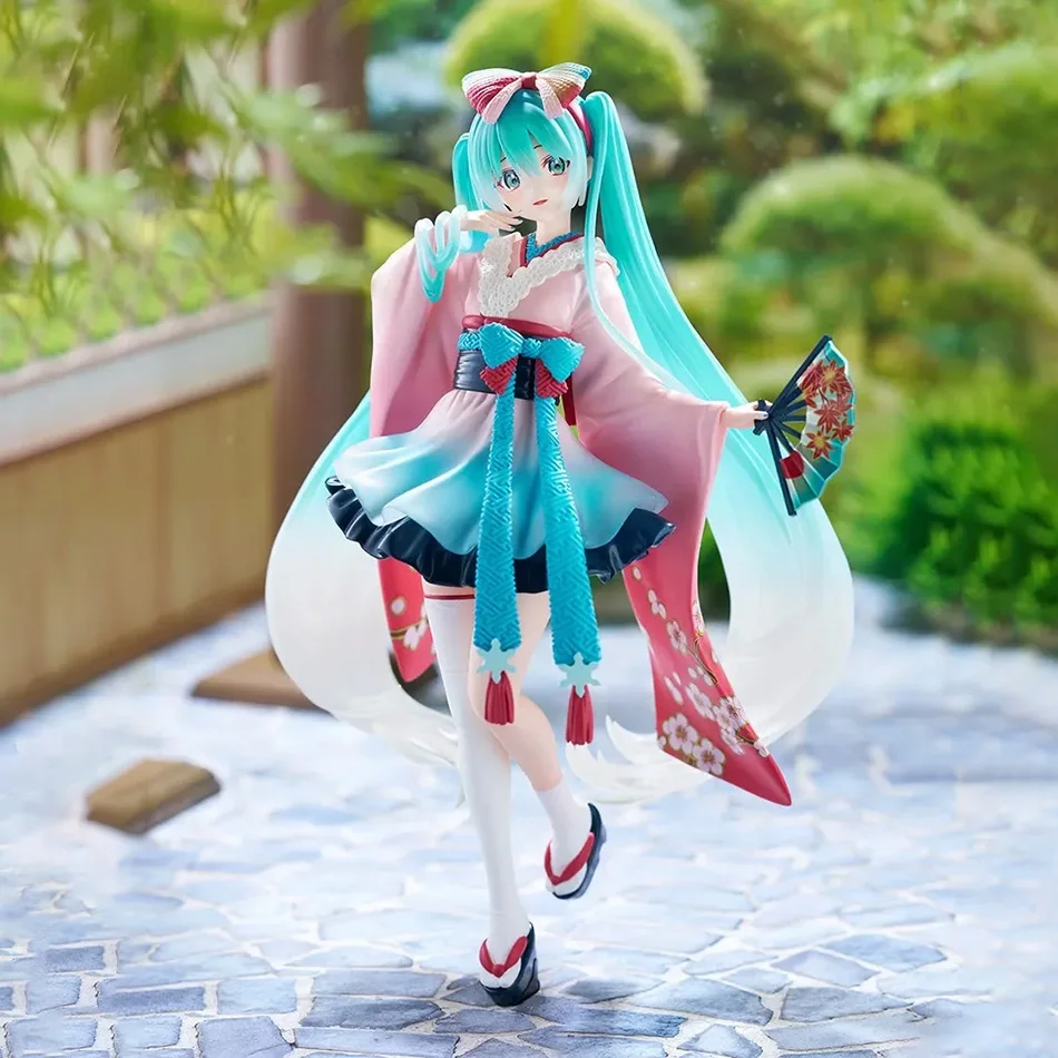 20cm moda Hatsune Miku figura de Anime Kimono Hatsune Miku figuras de acción Kawaii chica estatuilla PVC colección modelo Juguetes