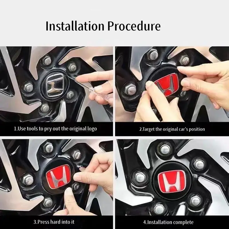 4 قطعة غطاء محور السيارة عجلة غطاء المركز اكسسوارات الديكور لهوندا سيفيك صالح جاز أكورد الطيار CRV أوديسي جواز السفر مدينة HRV #5