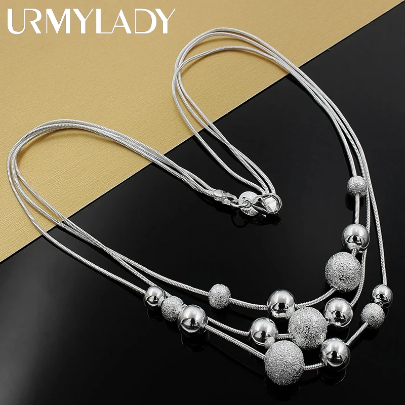 Fine Jewelry Charm 925 Sterling Silver Bead Necklace Charm Classic High Quality Fashion for Women Lady Wedding Chain Gift