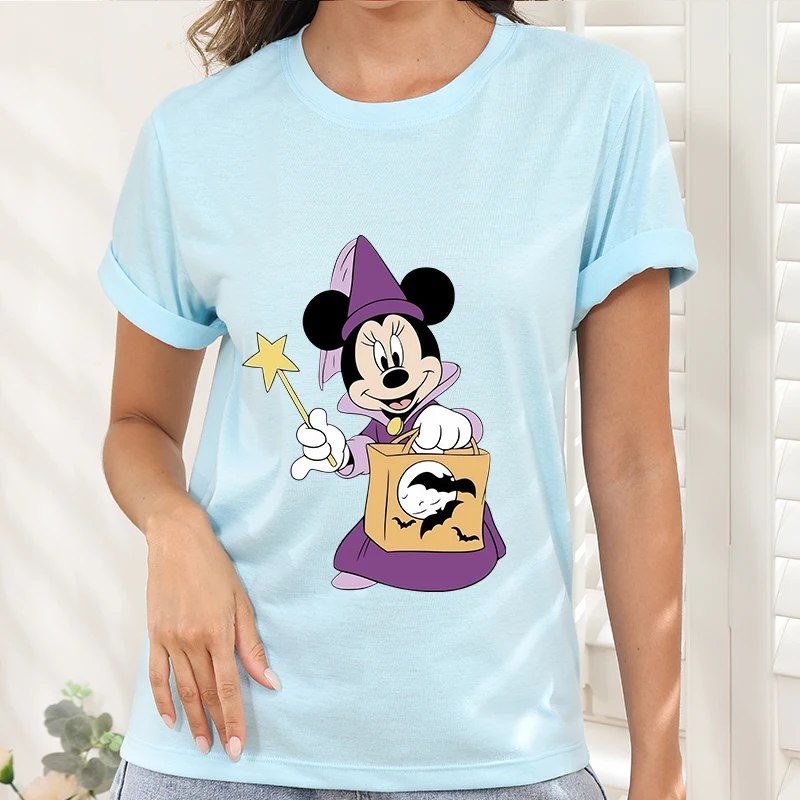 

Woman Clothing Tees Cartoon Female Disney Printed Trends 2025 Short Sleeve Tops T Shirt Y2k Custom Halloween Party Clothes