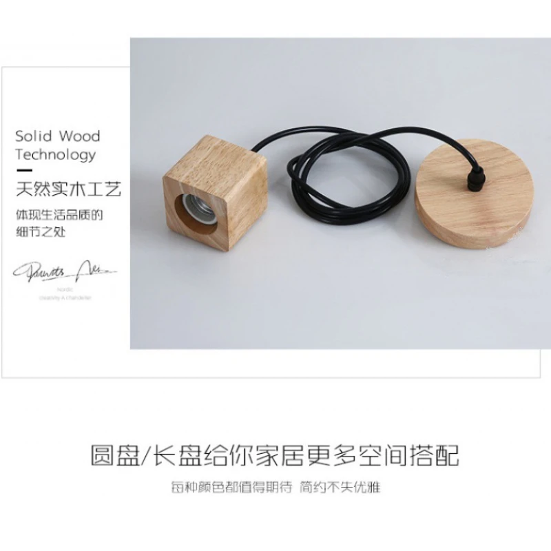 Wooden Pendant Lights Vintage Pendant Lamp E27 Home Decorative Chandelier Bedroom Restaurant Teahouse Single Head Lamp
