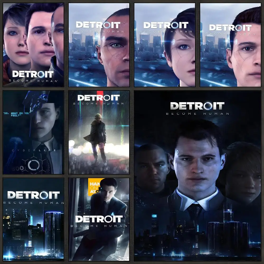 Game Detroit Become Human Story Poster Peel And Stick Wall Art PP Waterproof HD Bedroom Living Room Home Decor Gift