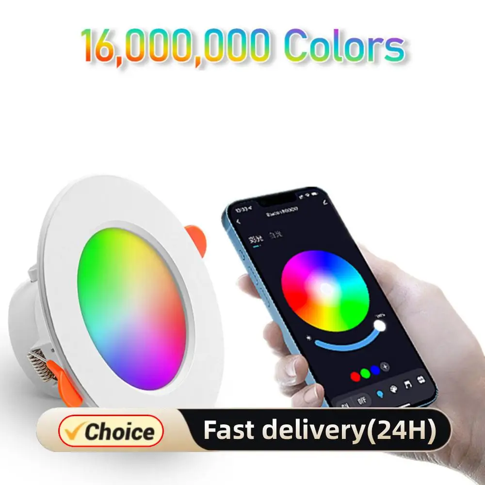 

1-10pcs LED Smart Downlight Indoor Light Spotlight WiFi Tuya Bluetooth Control 10W RGB AC 85-260V Ceiling Light Decoration