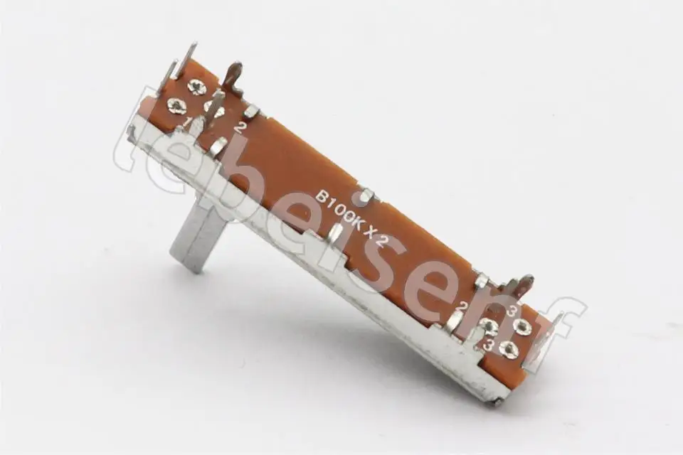 10PCS 3021G B100K 45mm Mixer Fader / Slide-Push Potentiometer Dimmable Lamp Mixer Fader Stereo 2-channel