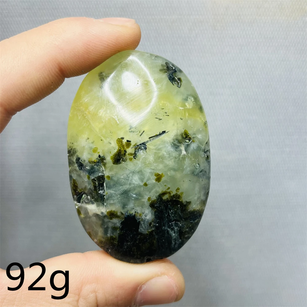 Natural Green Gemstone Grape Agate & Tourmaline Palmstone Geode Crystal Home Room Decorated With Sorcery Altar Stone Healing