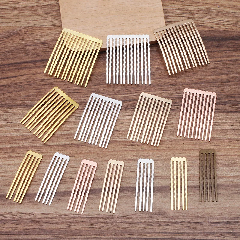 BoYuTe (20 Pieces/Lot) 50mm Height 5/10/13 Teeth Metal Brass Hair Comb Materials Diy Handmade Hair Accessories