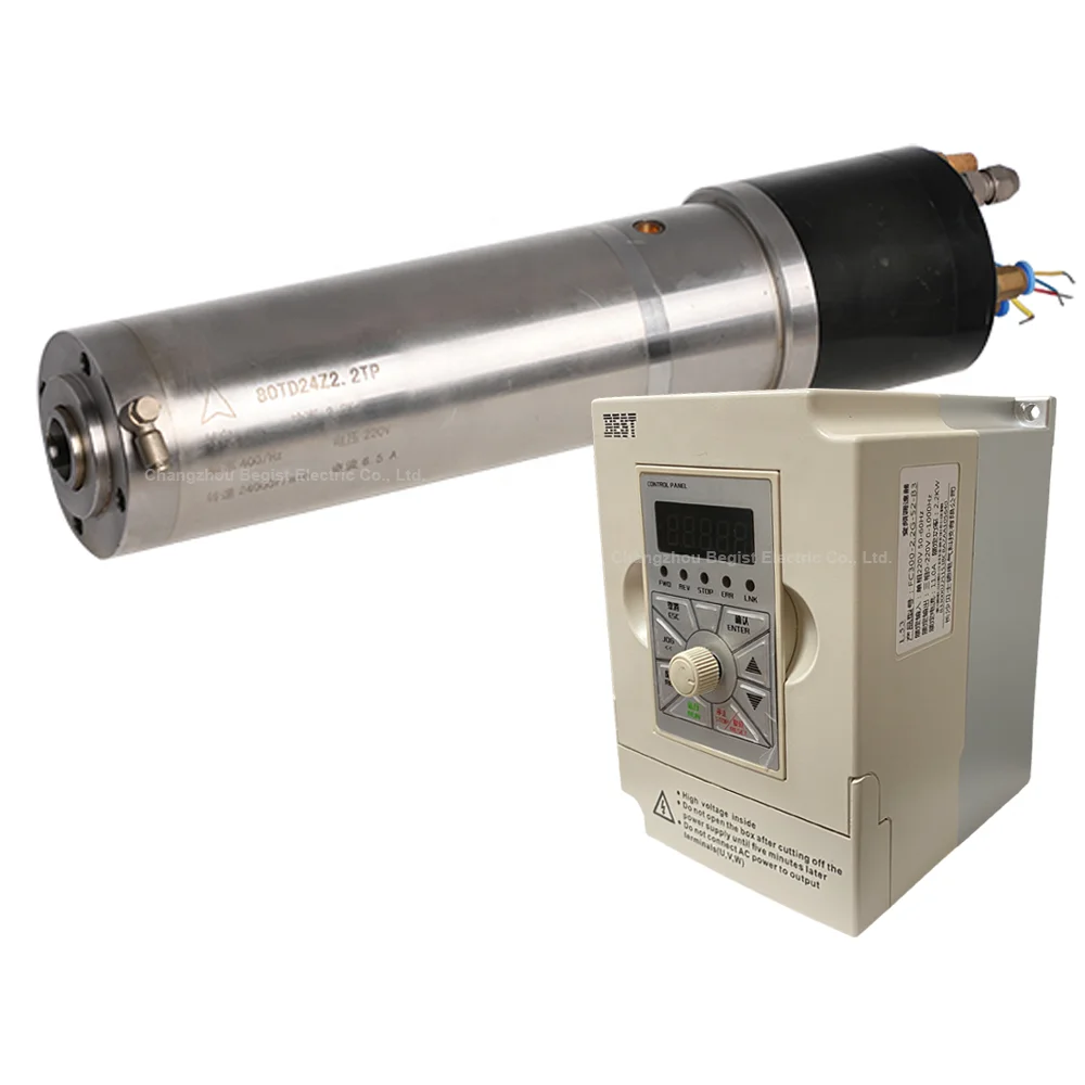 

2.2KW 24000RPM 30000RPM ATC CNC Spindle ISO20 Automatic Tool Changer Water Cooled Spindle 80TD24Z2.2TP Spindle Motor