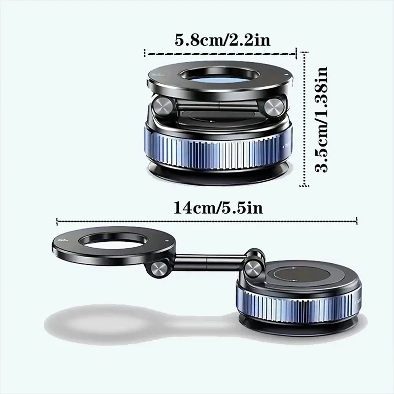 Car Bracket Vacuum Magnet Upgraded Version Multi-angles Adjustment Strong Magnetic Suck Foldable Car Navigation Phone Holder New image 6