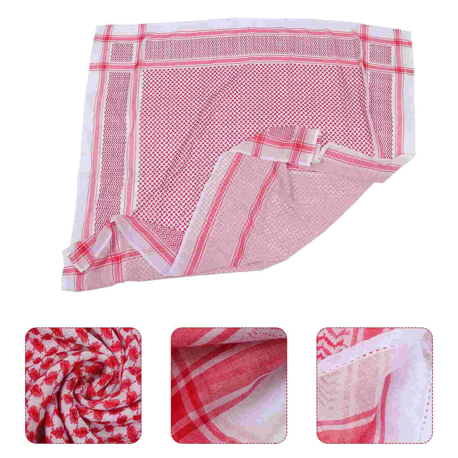 

Scarves Muslim Wraps Headwear Scarf for Men Middle East Red Men's Headscarf Man