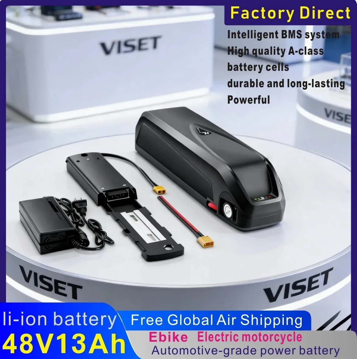 

2026 48V 13AH Waterproof Li-ion Battery Hailong/Shark 18650 Ebike Battery for 250W -1000W for Bafang BBS02 BBS03 BBSHD