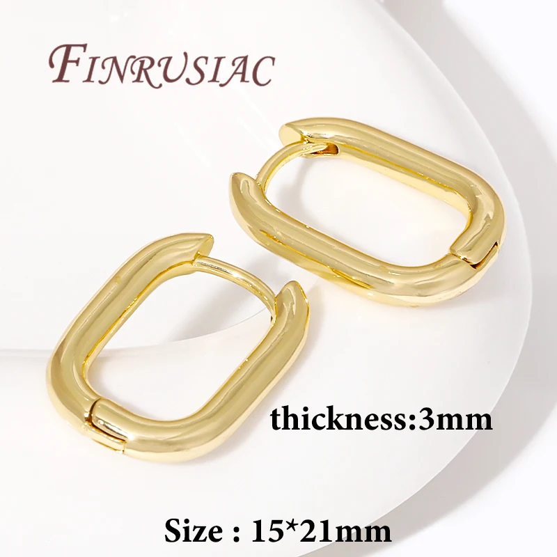 Trendy U Shape Earrings 18K Gold Plated Geometric Hoop Earring Piercing Earring For Women Jewelry Accessories Ladies Party Gifts image 4