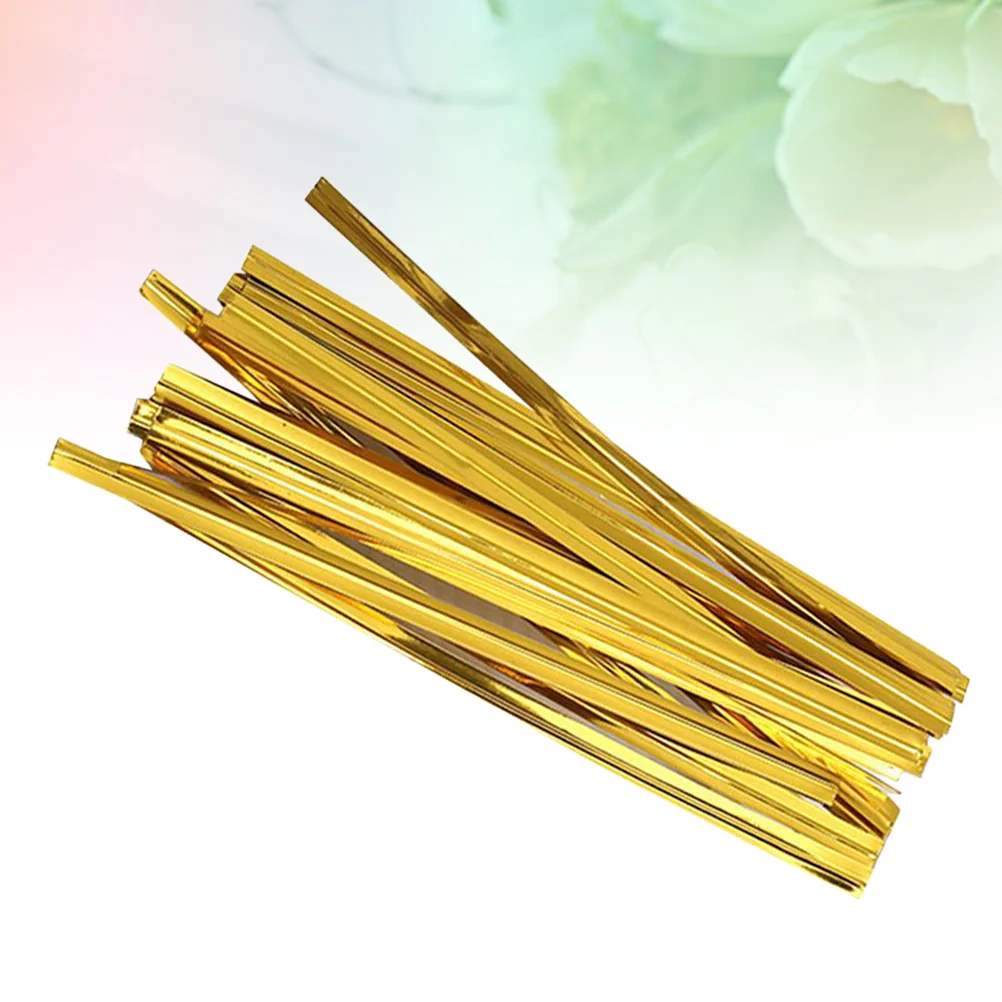 

800 Pcs Golden Ties Bread Candy Bag Ties Party Gift Wrapping Ties for Treat Bags Candy Bags (10cm, Golden)