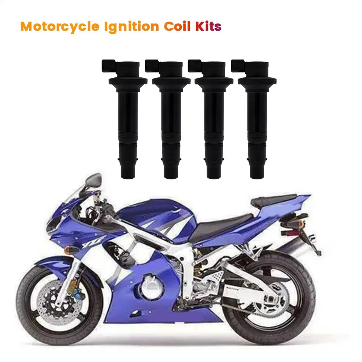 4Pcs Motorcycle Ignition Coil Kits F6T549 5EB-82310-00-00 for 600YZF-R6 YZF R6 1999-2002 129700-4400 5EB8231000-A09G