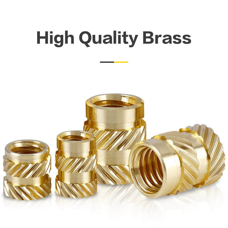 XCR Hot Melt Solid Brass Insert Nut Embedment Copper Nut Heat Injection Molding Double Twill Knurled Thread  For 3D Printer