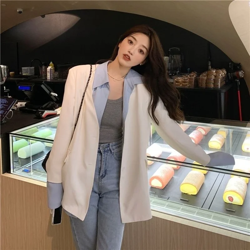 Blazer donne primavera Patchwork semplice vendita calda tempo libero Design elegante moda accogliente All-match stile coreano College giovani donne